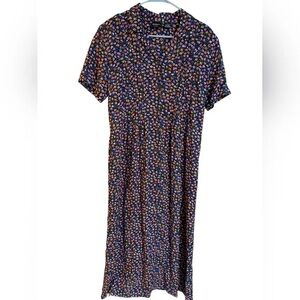 Vintage Multicolor Floral Midi Dress